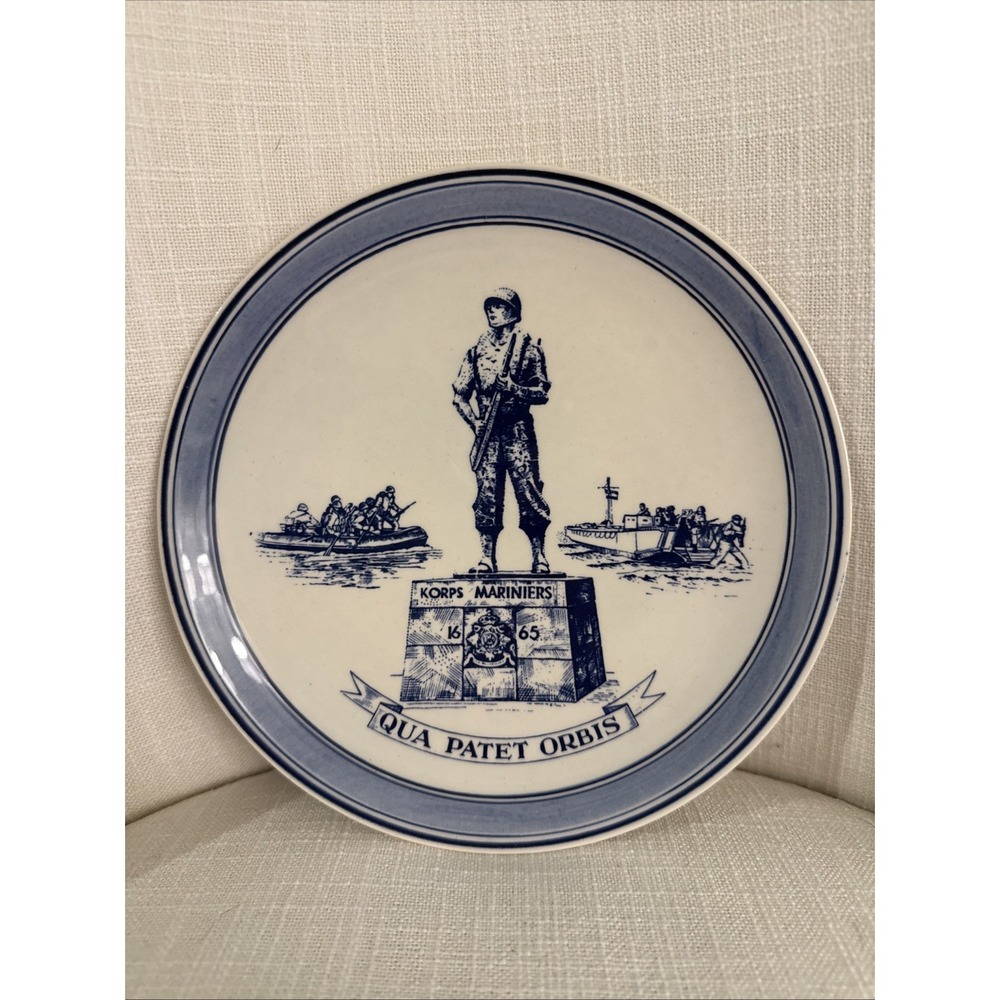 VTG Delft Schoonhoven Holland Netherlands Korps Mariniers Qua Patet Orbis Plate‎